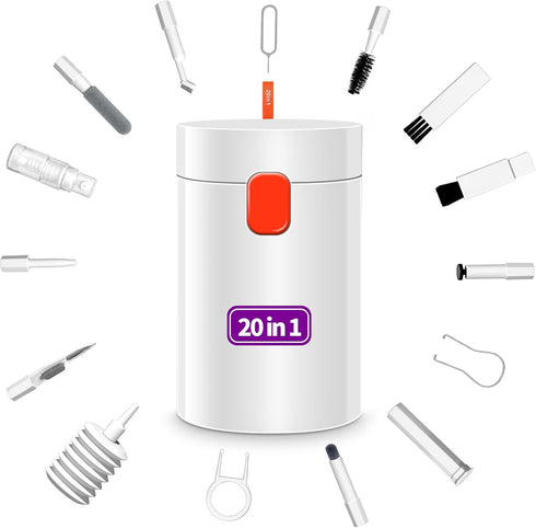 20-in-1 Cleaning Kit for Airpod Earbud, Cleaner Kit for MacBook Laptop Keyboard, Compatible with Computer PC Cell Phone