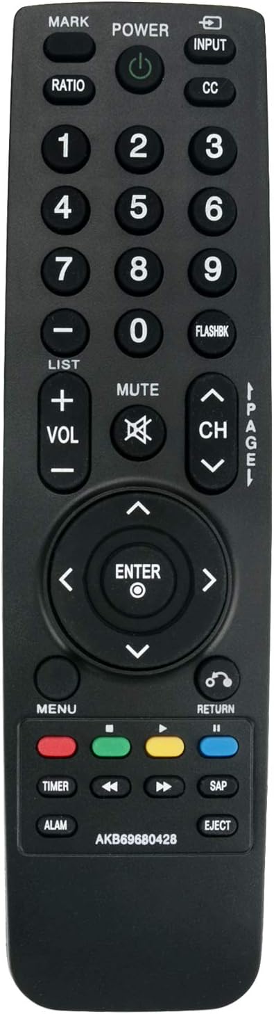 Replace Remote AKB69680428 Compatible with LG LED LCD Smart TV Models 32LH250H, 37LH265H, 32LH255H, 32LH240H, 37LH250H,