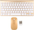 Zunate Ultra Slim Keyboard and Mouse Combo, Ergonomic Silent Mouse, Compact USB Set for PC, Laptop, Tablet (Gold)