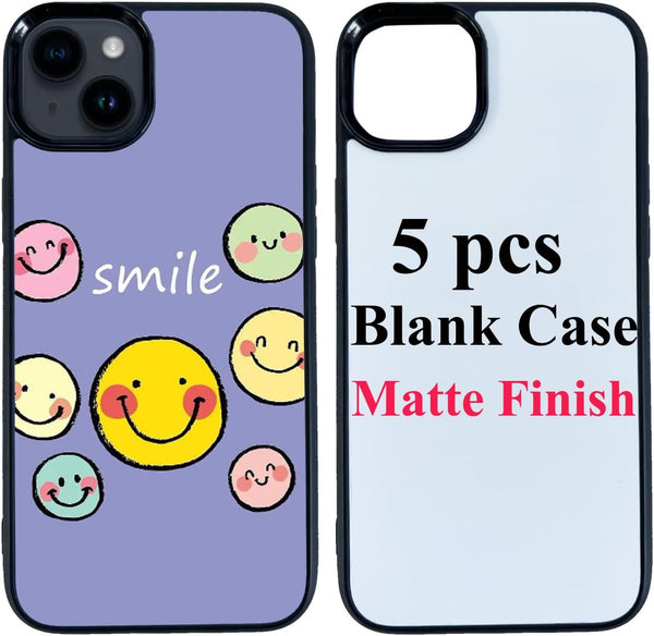 JUSTRY 5 Sets Sublimation Blanks Phone Case - Bulk Covers for Apple iPhone 15, 6.1-Inch (2023), DIY Customizable