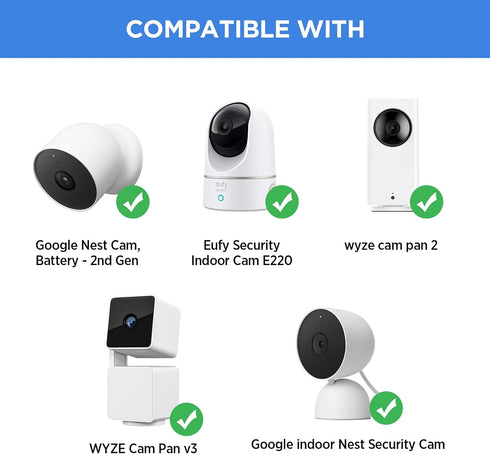 OLAIKE Adhesive Metal Wall Mount for Google Nest Cam (Battery)/Indoor Security Cam & Wyze Cam Pan V3/V2