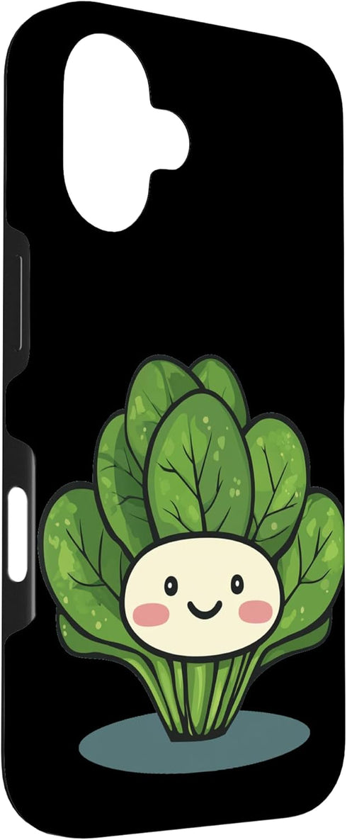 Spinach Outfit 16 Kawaii Spinach Face for Vegetable Lovers Case for iPhone