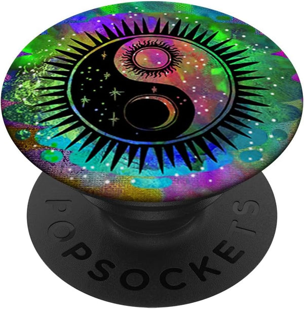 Mandala Sun Moon Yin Yang Retro Galaxy Zen Buddhism Gift PopSockets Standard PopGrip