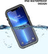 Waterproof Case for iPhone 13 Pro with Built-in Screen Protector, Shockproof Dustproof Full Body IP68 (Black/Clear)