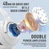 Bluetooth Headphones Over Ear, 68H Playtime, Wireless Headset with Microphone, Lightweight for Travel, White