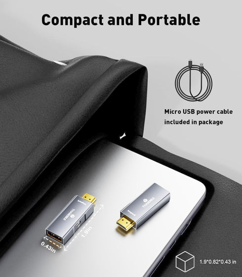 HDMI to DisplayPort Adapter (4K@60Hz) HDMI Male to DP Female Converter, Compatible with Laptops, PS5, AMD, NVIDIA - 1