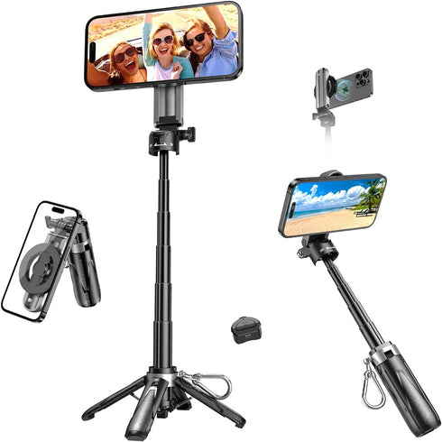 XO Simple is Beauty Magnetic Small Selfie Stick for iPhone,4 in 1 Multifunctional Portable Selfie Sticks