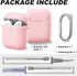 for AirPods Case Cover, Come with Cleaner Kit, Soft Silicone Protective Cover with Buckle for Women Men Compatible with Apple AirPods 2nd 1st Generation Charging Case, Front LED Visible, Pink