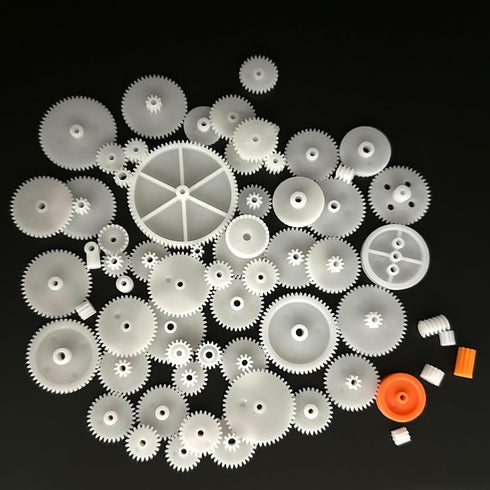 URIMPAVIDO 64PCS 0.5 Module Plastic Gears Single Gear Reduction Gear Small Motor Gears for DC Motor RC Car Truck Robot