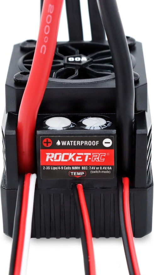Surpass Hobby USA 60A 1/10 (60A) Surpass Hobby Rocket RC Waterproof Supersonic Brushless ESC with Plug for RC Car