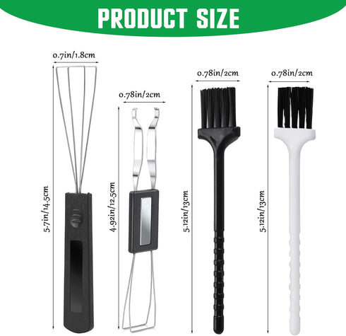 2PCS Keycap Puller and Switch Puller with 2PCS Keyboard Brush, Keycap Remover Switch Puller Mechanical Stainless Steel Keyboard Remover Keyboard Cleaning and Fixing Tool for Mechanical Keyboard