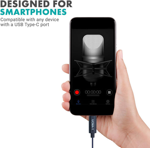 Movo UCMA-1 Female 3.5mm TRS Microphone Adapter Cable to USB Type-C, Compatible with Samsung Galaxy, Pixel, iPad