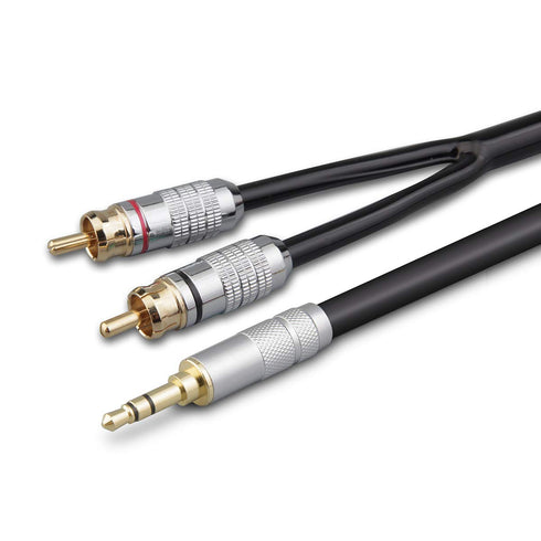 Primeda Audiophile Audio Cable Stereo 3.5mm Male to 2 RCA Male for MP3, CD, Speakers, Home Theater
