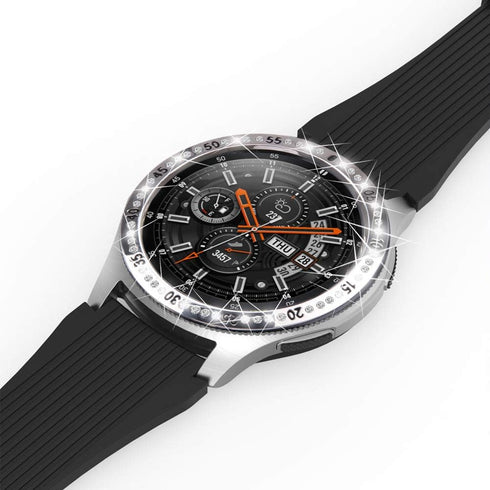 Compatible with Samsung Galaxy Watch 4 46mm/Gear S3, Bezel Ring Styling, Bling Inlay Crystal Adhesive Anti Scratch