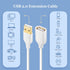 10 ft USB 2.0 Extension Cable Type A Male to Female, Gold-Plated Connectors, White - Perfect for Your Devices!