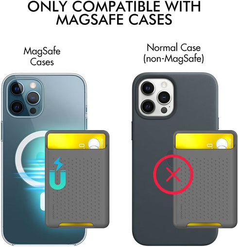 AHASTYLE MagSafe Wallet for iPhone 15/14/13/12/Pro Max/Pro/Plus/Mini, RFID Magnetic Card Holder Silicone Sleeve