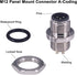 M12 4 Pin Male Aviation Panel Mount Connector, Lonlonty 12mm Waterproof Chassis Panel Back Mount Socket (5PCS)