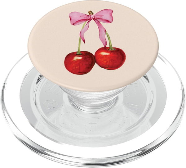 PopSockets PopGrip for MagSafe - Cherry Pink Bow Coquette Soft Girl Aesthetic