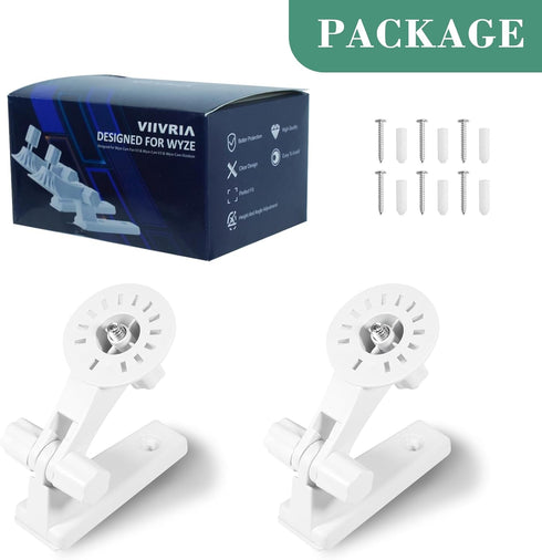 2-Pack Wall Mount for Wyze Cam Pan V3, 180 Tilt Adjustable, Easy Installation (Camera NOT Included)