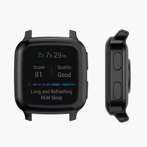 kwmobile Case for Garmin Venu Sq 2 Music/Sq 2, 2X TPU Silicone Fitness Tracker Cover (Black)