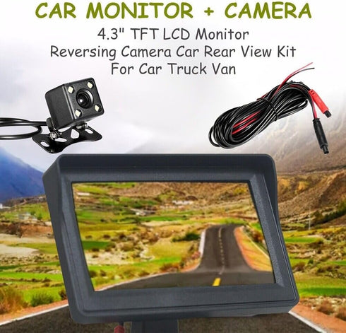 4.3 Inch TFT LCD Car Monitor, Vehicle Rear View Reverse Backup LED Camera Video Parking System for Cars
