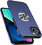 PELEPUES Shockproof Case for iPhone 13, Military Grade Cover with Embedded Finger Ring and Reinforced Metal Stand (Blue)
