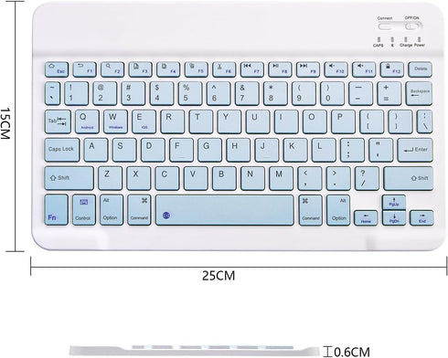 Ultra-Slim Bluetooth Keyboard, Portable Mini Wireless Rechargeable Keyboard for Apple iPad, iPhone, Samsung, Android,