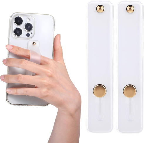 Ymapinc 2Pcs Phone Case Holder Strap, Phone Loops for Back of Phone White