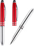 PATIKIL 2 Pack Ballpoint Pen with Stylus Tip and LED Flashlight, 3 in 1 Metal Pen Black Ink 1.0mm Medium Point