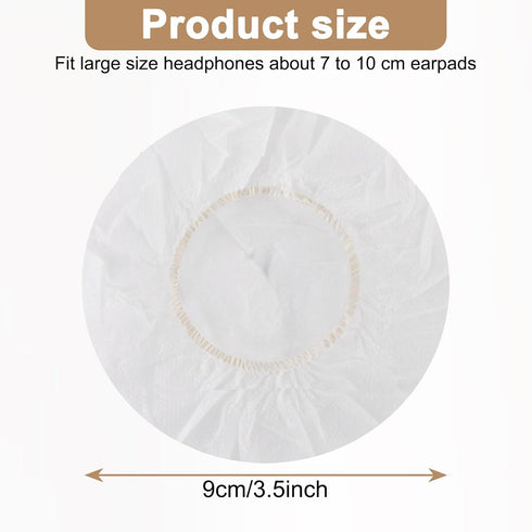 100PCS Disposable Headphone Ear Covers, Sanitary Non-Woven Stretch Earpad Covers for Most on Ear Headphones (White)