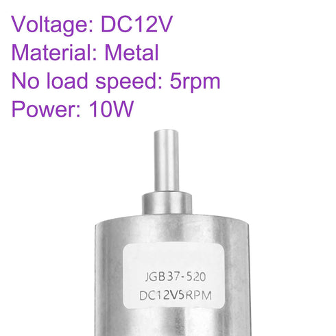 12V 5RPM 37mm DMiotech Micro DC Geared Motor with Bracket Gear Reduction Motors Diameter Gearbox Micro Speed Reduction
