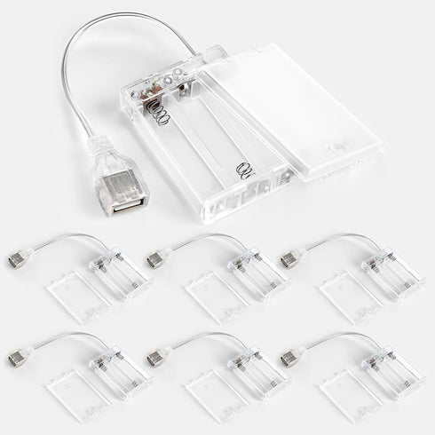 Copkim 6 Pcs USB Battery Pack for LED Lights, USB to Battery Pack