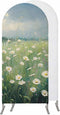Jnbasdffb Spring Floral Wedding Arch Cover,Stretchy Spandex Arch Backdrop Stand Covers 6.6 FT,Whit