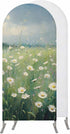 Jnbasdffb Spring Floral Wedding Arch Cover,Stretchy Spandex Arch Backdrop Stand Covers 6.6 FT,Whit