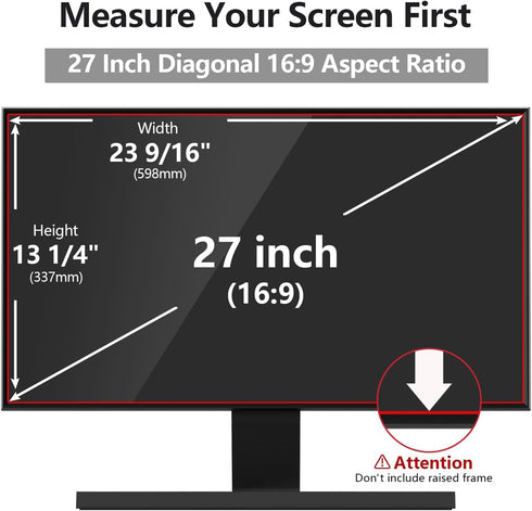 27 Inch 16:9 BenQ(27" 16:9 1 Pack) Computer Privacy Screen Protector with Hp Dell Acer Asus Samsung LG and More