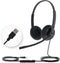Yealink UH34 USB Wired Headset with Mic, Stereo Headphones with Noise Cancelling Microphone for Professional Business