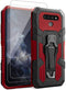 LG K51 Phone Case with Tempered Glass Screen Protector, 2Pack, Heavy-Duty Military Grade, Red