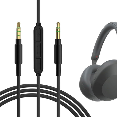 Geekria Audio Cable with Mic for Sony WH-1000XM6/1000XM5, XB910N/XB900N, H910N, MDR-1R Headphones, 3.5mm Replacement
