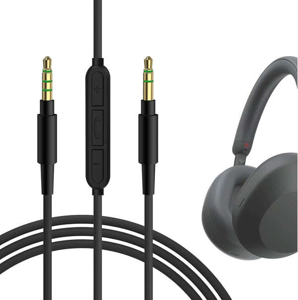 Geekria Audio Cable with Mic for Sony WH-1000XM6/1000XM5, XB910N/XB900N, H910N, MDR-1R Headphones, 3.5mm Replacement