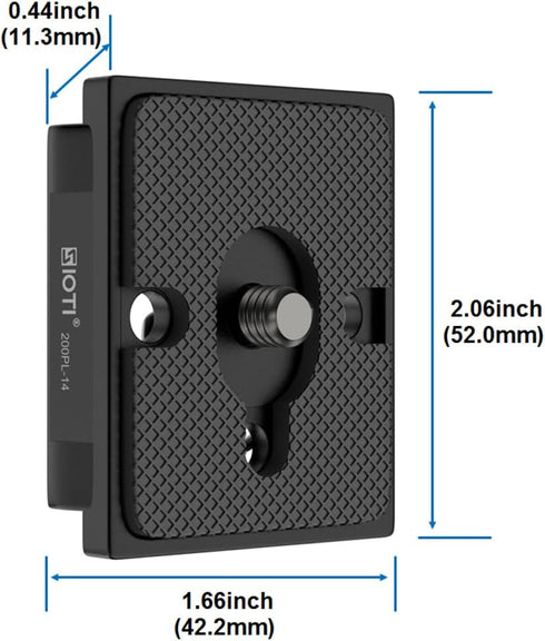 SIOTI 200PL-14 Quick Release Plate - Compatible for Manfrotto Tripods Head with RC/RC2/XPRO