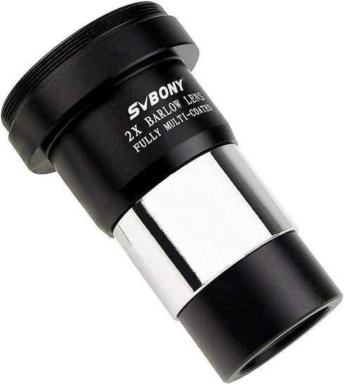 SVBONY 2X Barlow Lens, 1.25 inch with Multi Coated Broadband Green Film, Telescope Accessories with M42 Thread