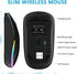 HZD LED Wireless Mouse, Slim Silent Rechargeable Optical Mouse with Type C Adapter, 3 Adjustable DPI Levels