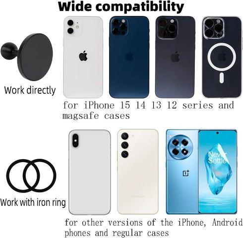 Super Magnetic Cell Phone Holder Base with 1" Ball for MagSafe iPhone 15/14/13/12 Series, Compatible with RAM