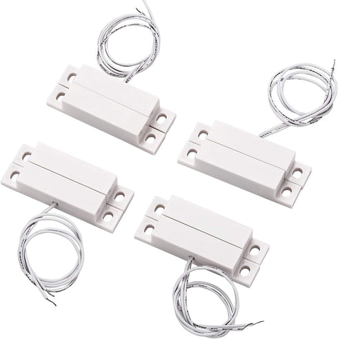 10pcs Max Magnetic Contact Surface Mount Alarm 10W 100V 0.5A for Door Window Security with Lead Wire & 3M Adhesive