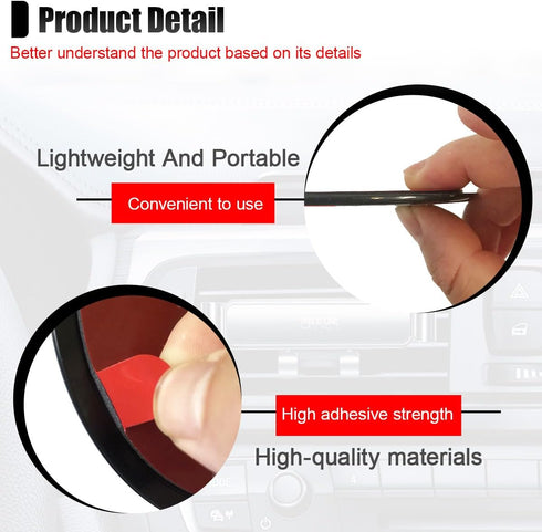 Tuxihapp 80mm (3PCS) Adhesive Dashboard Pad Mounting Disk, Heat-Resistant Sticky Pad for Suction Cup Dash Phone Mount
