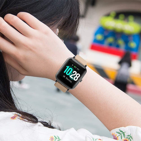 19mm Quick Release Soft Silicone Replacement Band for ID205L Smart Watch, Floral Pattern Printed Band Compatible with