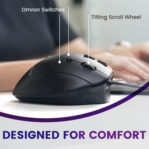 Perixx PERIMICE-520 Wired USB Ergonomic Programmable Trackball Mouse, Adjustable Angle, 8 Button Design, Black