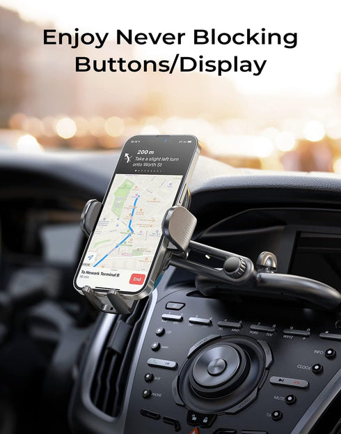 LISEN CD Slot Phone Holder, Adjustable CD Phone Holder for Car, Ultra Sturdy Vent Cell Phone Mount for iPhone 15 Pro