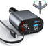 Retractable Car Charger, 4 in 1 Fast Charge Adapter 100W, Retractable Cables for iPhone & Type-C
