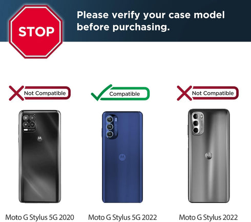 ENCASED Falcon Armor Case for (2022) Moto G Stylus 5G, Full Body Protection with Built-in Screen Guard (Black)